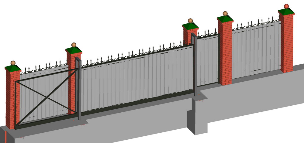 Схема откатных ворот